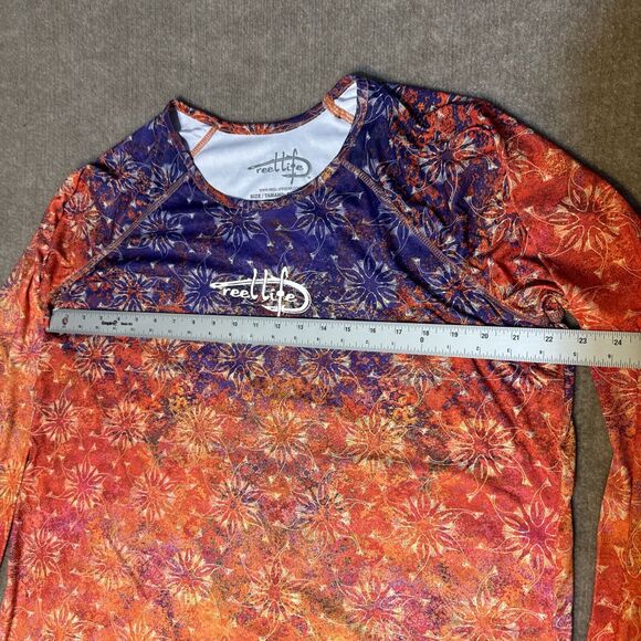 Reel Life Women Rash Shirt XXL Long Sleeve Floral UV Guard SPF 50 Fishing - Picture 5 of 7